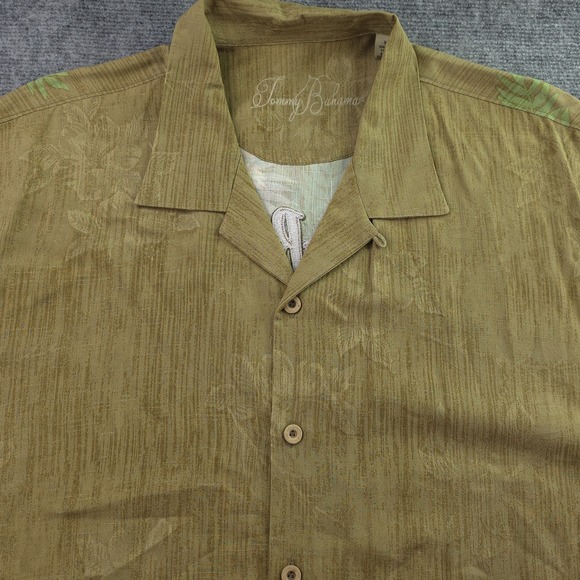 Tommy Bahama Shirt XL Paradise Hopper Floral Plane Logo Short Sleeve Silk Button - Picture 2 of 8